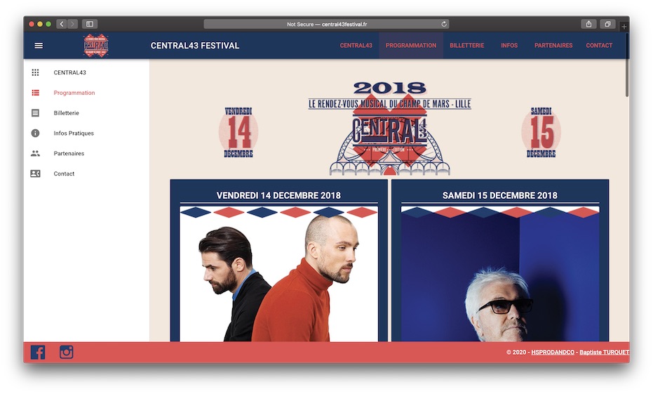 Screenshot site festival Central43